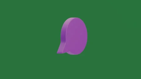 Green screen showing yellow button and background purple icon speech bubble an Stock Footage 335980024