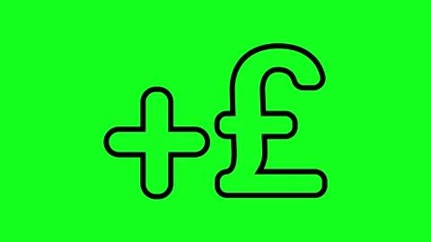 Green screen shows a plus sign and pound symbol Stock Footage 346704400