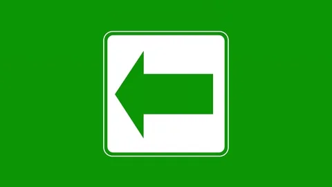 Green screen sign arrow pointing to left letter c in animated chromakey Stock Footage 314068117