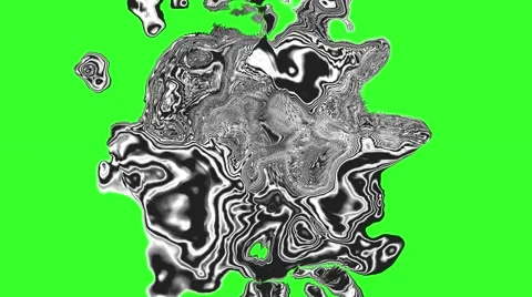 Green screen silver blob thing Video stock 50812680