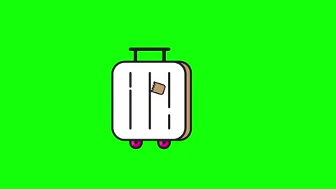 Green Screen Simple Suitcase Movement Stock Footage 277863381