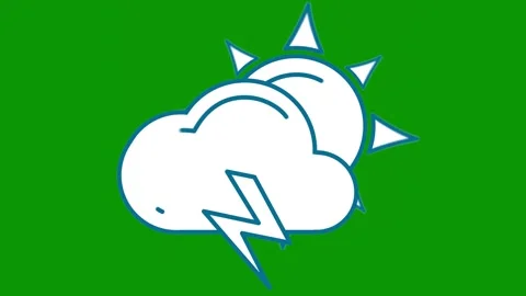 Green screen small dot cloud background lightning coming out animated chromakey 库存影片 314067693