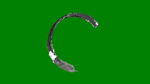 Green screen small hole the middle bird flying air banana curved metal object Stock Footage 314066792