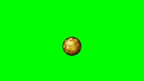 A green screen with small object in the middle and soccer ball on golden egg Video stock 346171569