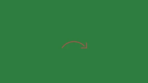 A green screen with small red dot on it and arrow an pointing to the left Video stock 335130669