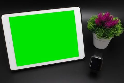 Green Screen with a smart watch Stock Photos