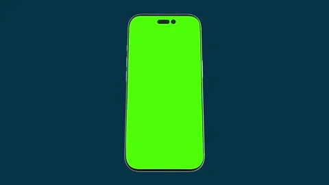 Green Screen Smartphone Display Animation on Deep Dark Teal Background, Vertical Vídeos de archivo 341927196