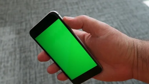 Green screen on smartphone face. Stock Footage 112852697