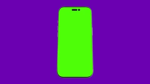 Green Screen Smartphone Mockup Animation on Vibrant Purple Background, Vertical  Vídeos de archivo 341927161