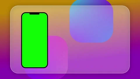 Green Screen Smartphone Mockup with Gradient Background and Copy Space Stock Footage 277346018