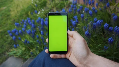 Green Screen Smartphone Vertical Flowers Stock Footage 128206527