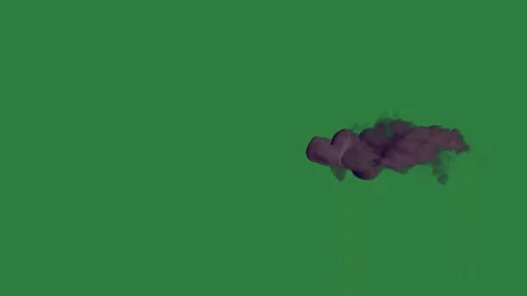 Green screen smoke cloud on black of coming out it gesture creative frame Stock Footage 336050270