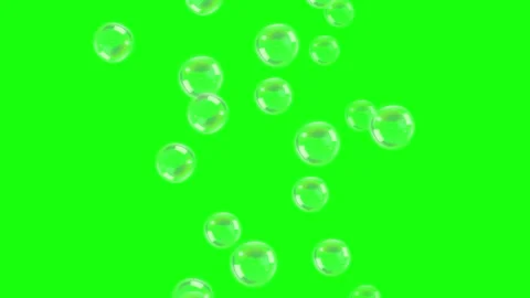 Green screen soap bubbles loop animation, water bubbles, flying water bubbles Stock Footage 283095682