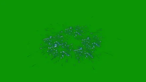 Green screen sparkle in middle fireworks bunch flowers black animated Stock Footage 314068351