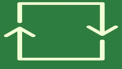 Green screen square icon outline on two arrows pointing up design motion Stock-Footage 335147355