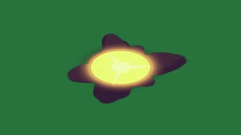 A green screen with star in the middle and black flower on background white Stockbeeldmateriaal 335681168