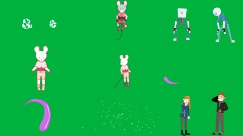 Green screen star wars logo it white mouse red shirt brown pants cartoon. Stock Footage 310562959