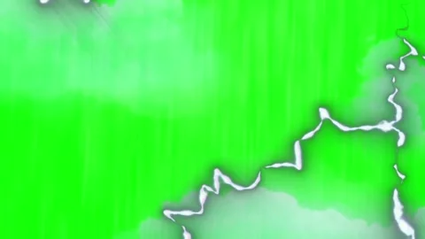 Green screen storm effects with lightning with video displays animated storm Stock Footage 340942845