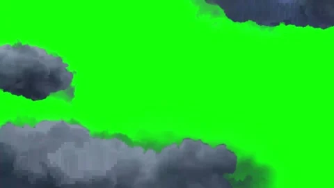 Green screen stormy weather with lightning bolts Video stock 337443674