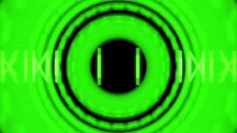 Green Screen Style Concentric Rings Abstract Background with Glitch Text Stock Footage 347450220