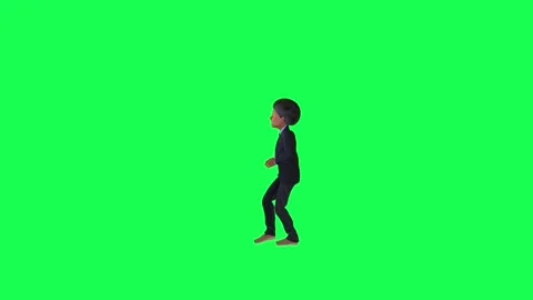Green screen suit boy dancing salsa, left angle chroma key Stock-Footage 259824012