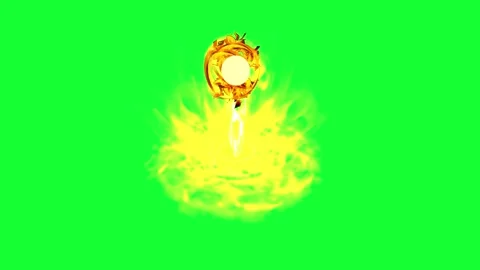 Green Screen Supernova Impact with Fiery Ring and Energy Beam Effect Stock Footage 264626270