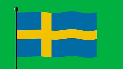 Green screen Sweden flag Stock Footage 191551816