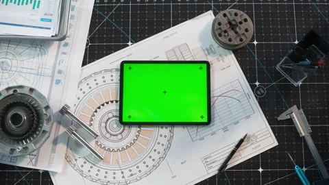 Green Screen Tablet Computer Engineering | Stock Video | Pond5