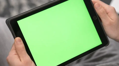 Green Screen Tablet Device Being Used With Gestures 1 Stock Footage 105167379