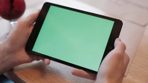Green screen tablet Stock Footage 75900941