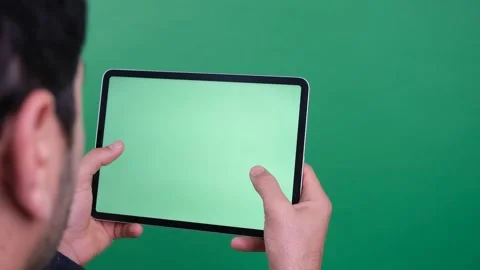 Green screen tablet Stock Footage 259612390