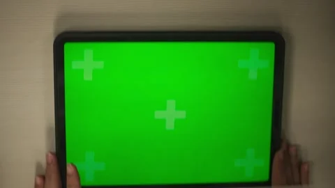 Green Screen Tablet Mockup Stock Footage 344236019