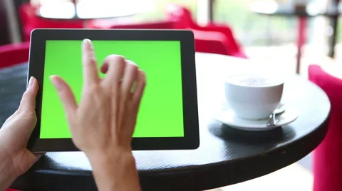 Green screen tabletcomputer Vídeo Stock 45865593