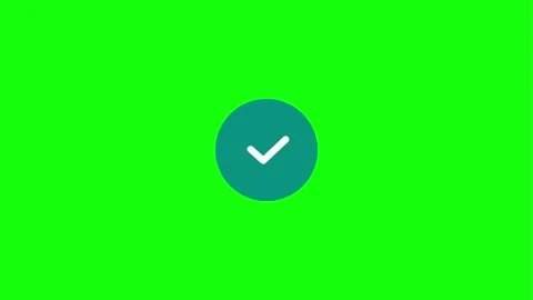 Green screen with teal circle and white checkmark Stock Footage 331946384