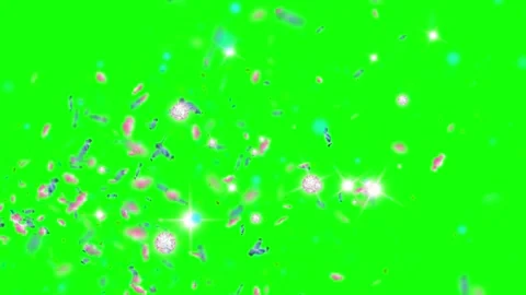 Green screen texture with scattered confetti particles for video production Video stock 346198024