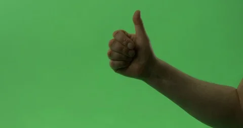 Green screen thumbs up 3 versions chroma key Stock Footage 125499793