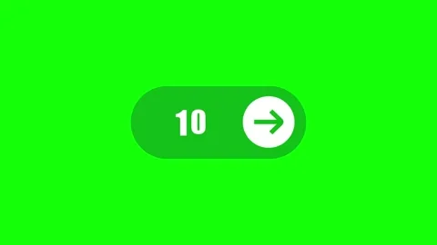 Green screen toggle button with number 10 with buttons arranged horizontally Video stock 340880601