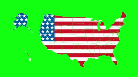 Green screen transition with USA map contours. transition in projects  Stock Footage 64536526