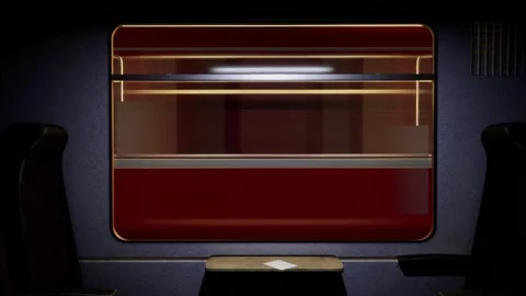 Green screen transition video effect in train interior window. Camera shake  Stock Footage 282309134