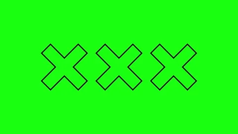 Green screen of triple X pattern animation Stock Footage 289620408