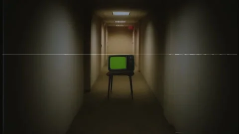 Green Screen TV Backroom Liminal Space O... | Stock Video | Pond5
