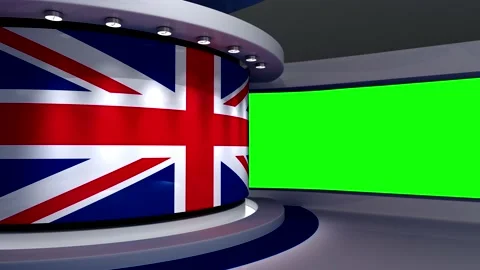 Green screen. TV studio. United Kingdom. Stock Footage 152128234