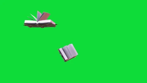 Green Screen Two Magic Books 3D Animations CGI Rendering Stock Footage 316252223