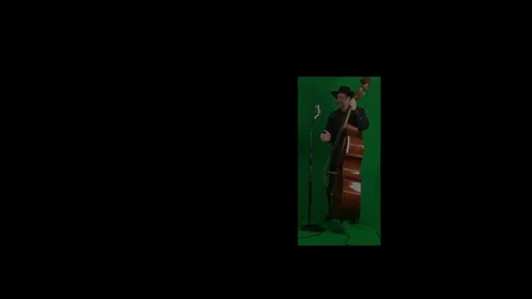Green Screen Upright Bass Slapping Stock Footage 82464971