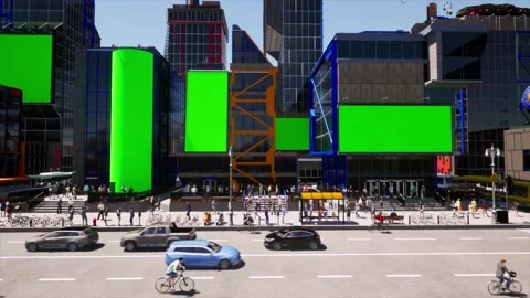 Green Screen Urban City Billboards Mock ... | Stock Video | Pond5