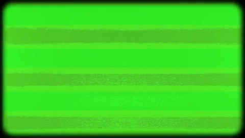 Green screen, VHS stripes and kinescope. Chromakey. The problems of video signal Stock Footage 247390907