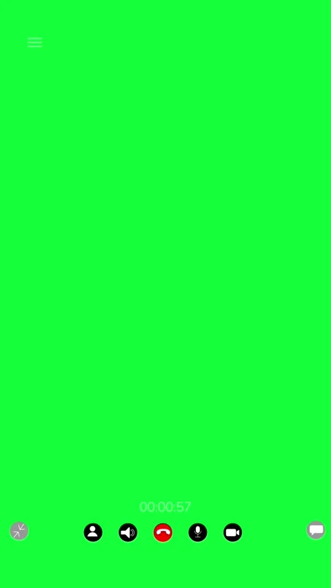 Green screen video call interface chat controls, timer, camera, microphone, spea Stock Footage 340557535