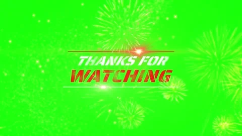 Green screen video with fireworks and thanks for watching text Stock Footage 338215637