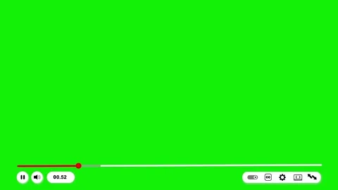 Green screen video player background playback controls, progress bar, timer, and Stock Footage 340402563