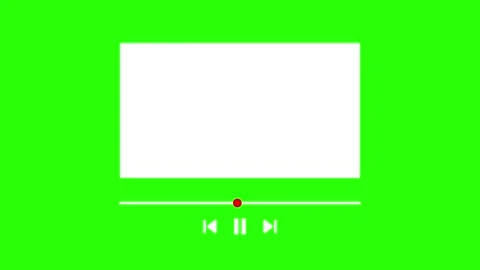 Green screen video player interface with moving progress bar and playback c.. Stock Footage 329145194